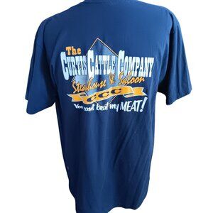 Vintage XL T-shirt Jerzees Curtis Cattle Company Nebraska Rancher 2 Sided Y2K